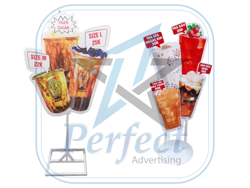 In standee mô hình trà sữa giá rẻ tại TPHCM