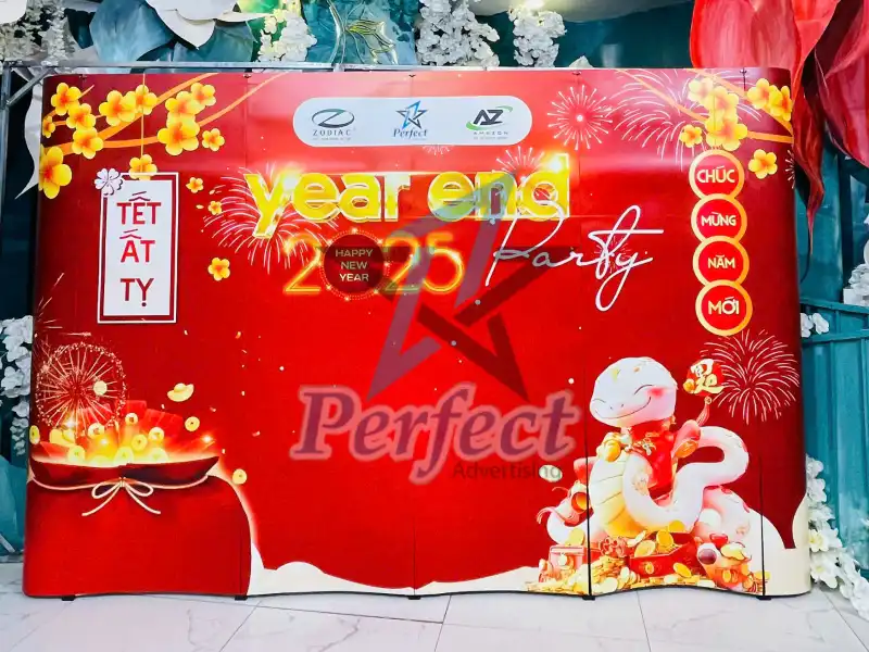Công trình công backdrop Tết