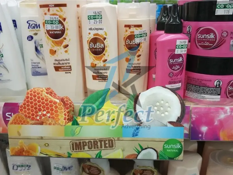 Mẫu shelf talker dùng tại siêu thị