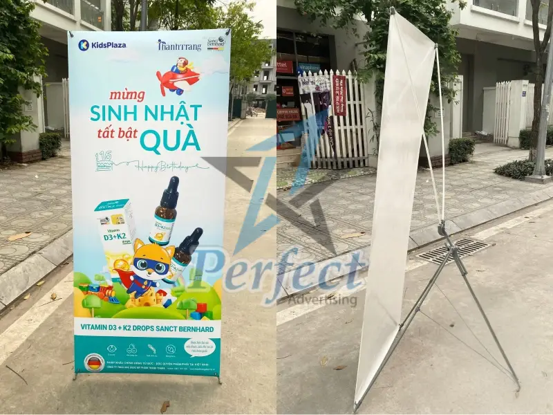 Các kích thước của standee chữ x tại Perfect