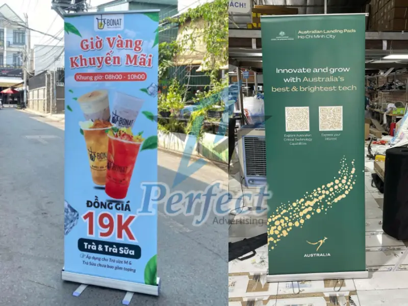 Các loại in standee cuốn tại Perfect