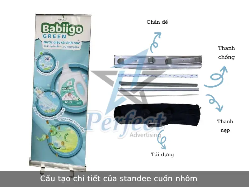 Cấu tạo chi tiết của standee cuốn nhôm