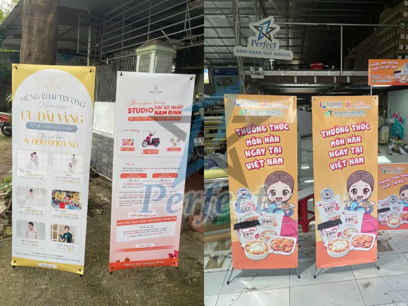 Dịch vụ in standee chữ X tại Perfect
