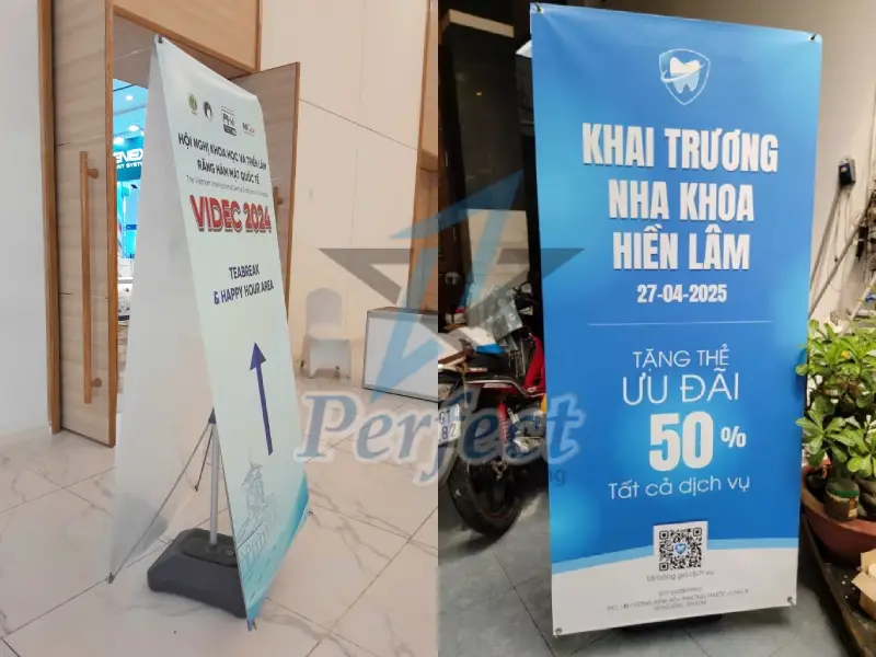 Hướng dẫn cách đặt standee chân nước tại Perfect