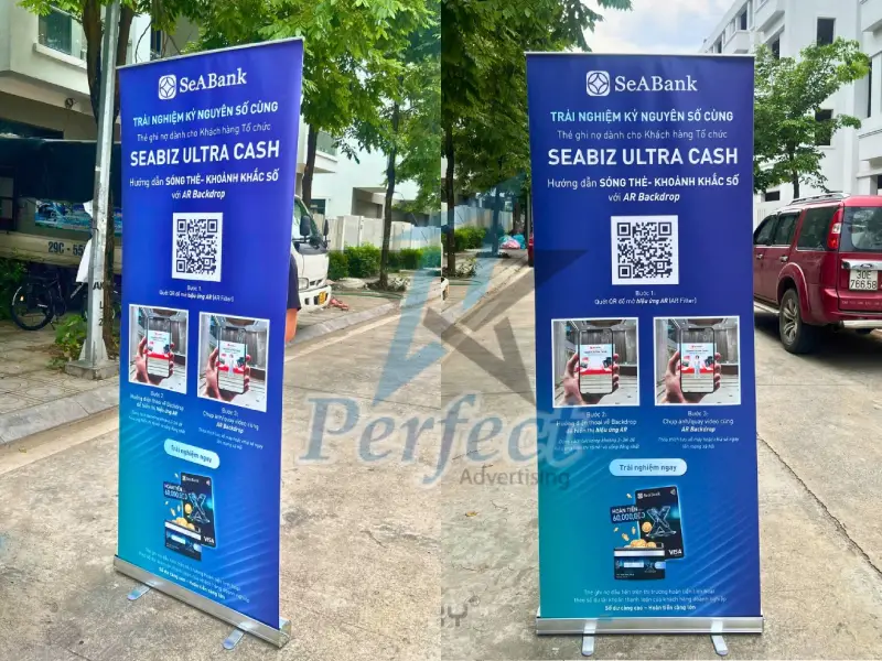 Hướng dẫn cách đặt standee cuộn nhôm tại Perfect