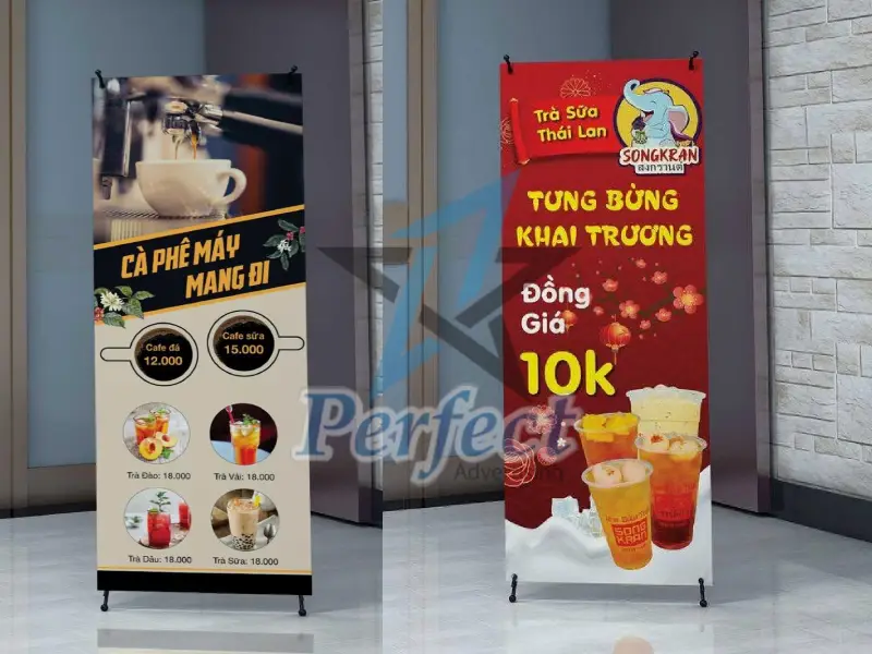 Mẫu standee X tại các cửa hàng