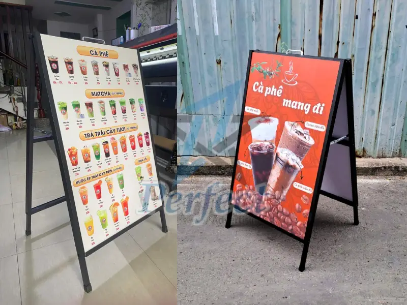 Mẫu standee chữ A cho các quán nước