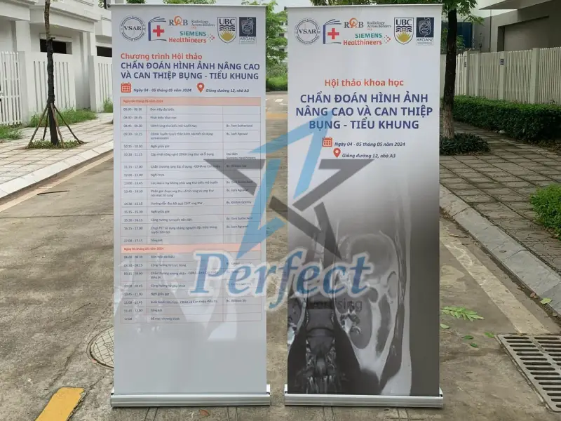 Quy trình đặt in standee cuốn tại Perfect