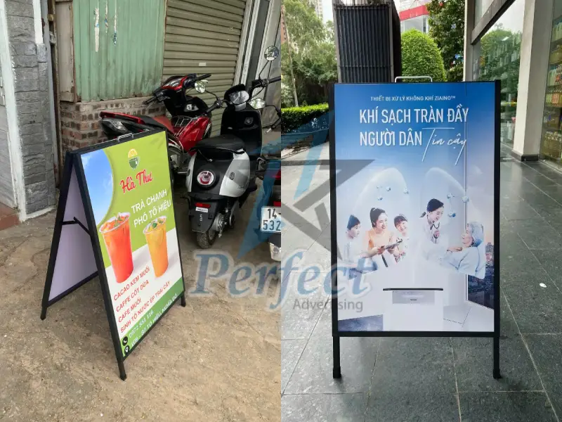 Tổng hợp một số mẫu standee khung sắt chữ A đẹp