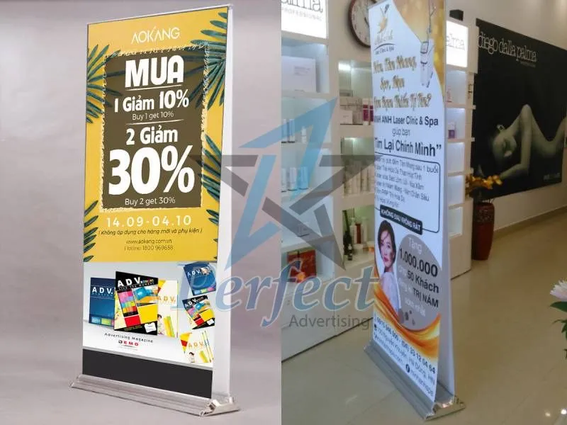 Ưu điểm của standee cuốn hào hoa 2 mặt