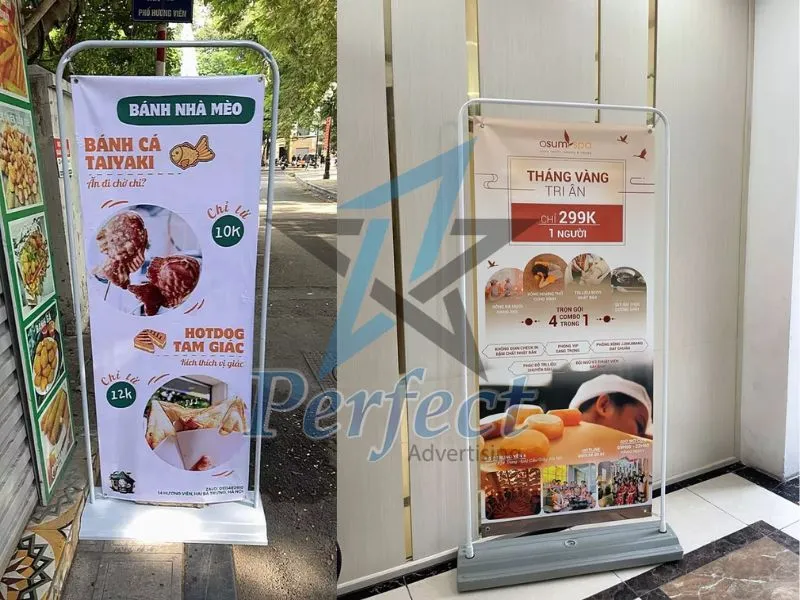 standee ngoài trời cho khuyến mại menu