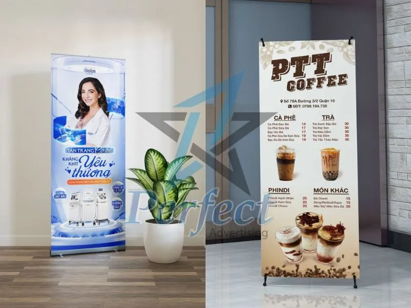 thiết kế standee cho menu biển hiệu