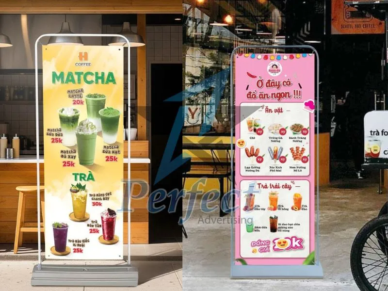 thiết kế standee cho quán cafe