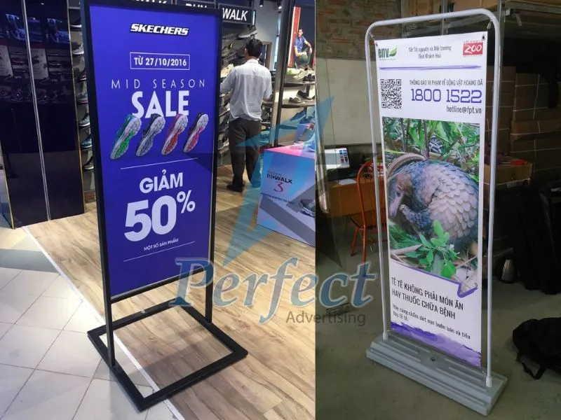 thuê chân standee khuyến mãi sale