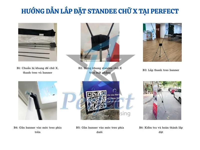 Hướng dẫn lắp đặt standee chữ X